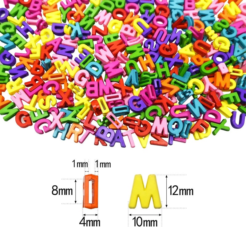 Looconi 300pcs Colorful Letter Beads, Big Hole,A-Z Resin Pendants,3D Loose Beads for Jewelry Making,Key Chains,Crafts - Image 2